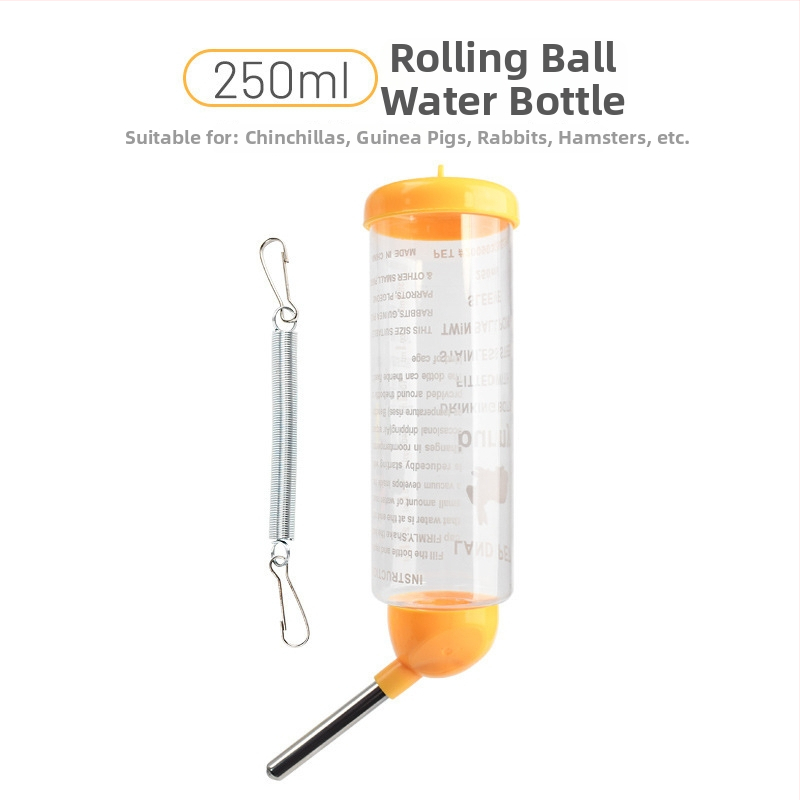 Κρεμαστή φιάλη νερού για τσιντσίλες με στόμιο μπάλα, πλαστική, χωρίς διαρροές