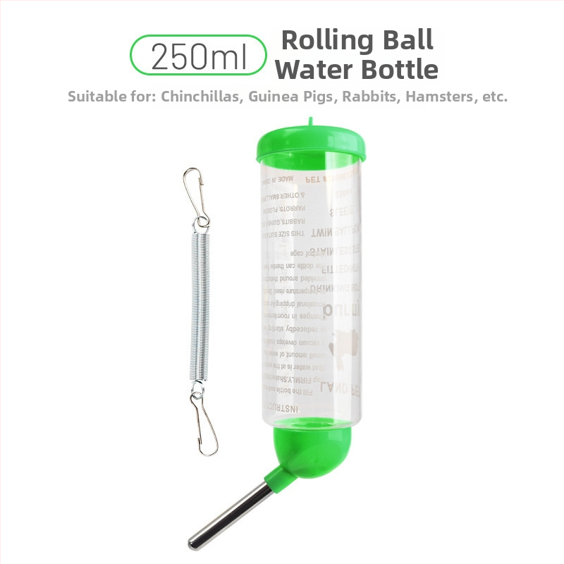 Κρεμαστή φιάλη νερού για τσιντσίλες με στόμιο μπάλα, πλαστική, χωρίς διαρροές