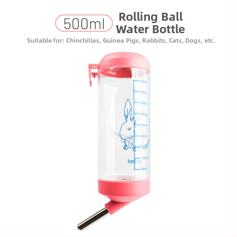 Κρεμαστή φιάλη νερού για τσιντσίλες με στόμιο μπάλα, πλαστική, χωρίς διαρροές