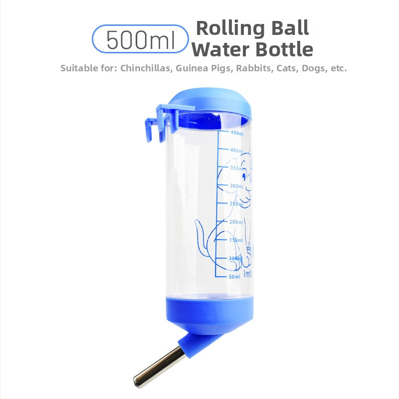 Κρεμαστή φιάλη νερού για τσιντσίλες με στόμιο μπάλα, πλαστική, χωρίς διαρροές