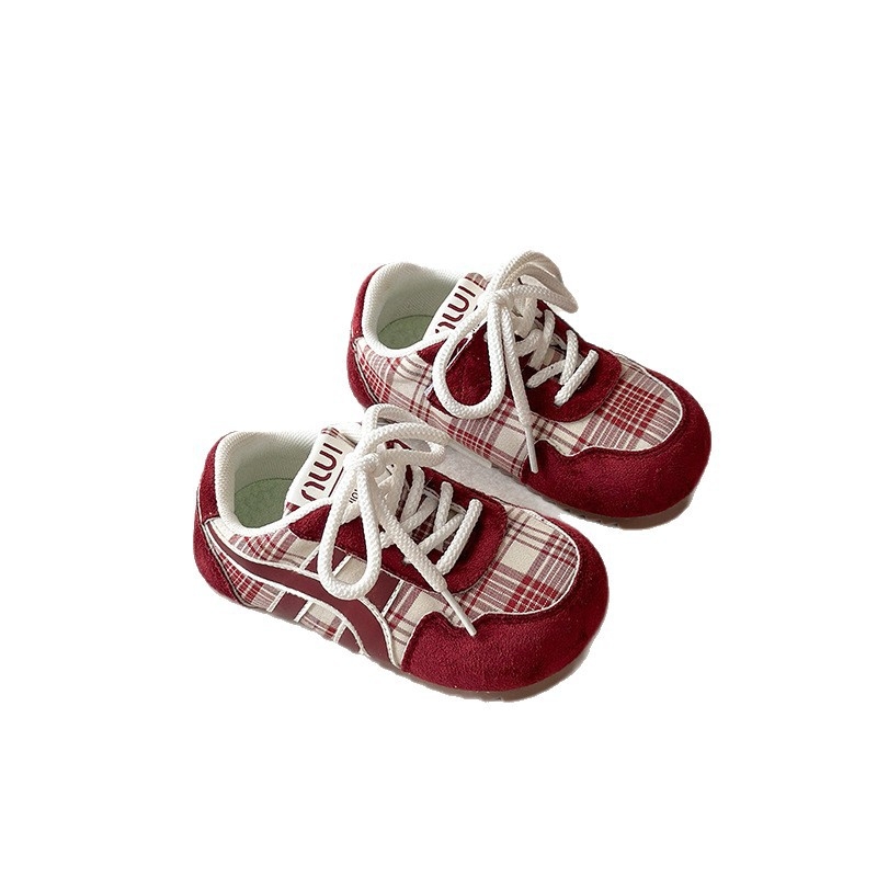 Dječje tenisice s Velcro kopčom, retro stil, karirani uzorak, unisex, meki potplat