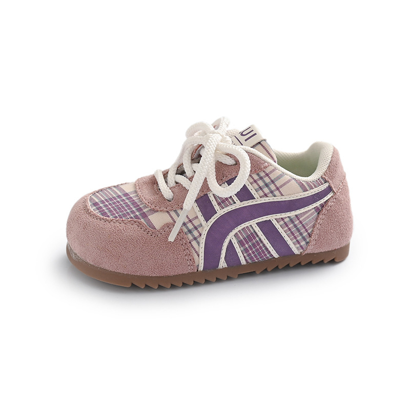 Dječje tenisice s Velcro kopčom, retro stil, karirani uzorak, unisex, meki potplat