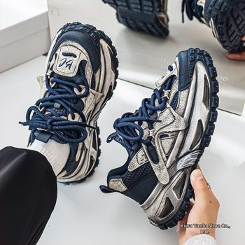 Мъжки ежедневни обувки с дебел подметка, принт на животни върху плат, връзки, гумена подметка, нисък профил