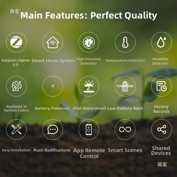 Pôdný tester so ZigBee 3.0 Wi-Fi, senzorom teploty a vlhkosti pôdy a testovaním na ťažké kovy