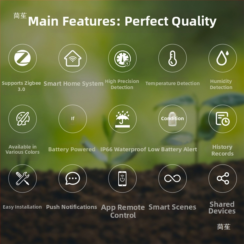 Pôdný tester so ZigBee 3.0 Wi-Fi, senzorom teploty a vlhkosti pôdy a testovaním na ťažké kovy