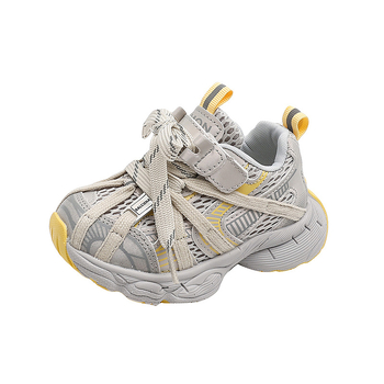 Pantofi sport pentru copii, unisex, partea superioară din microfibră piele cu plasă, talpă EVA, închidere Velcro, toamnă 2025