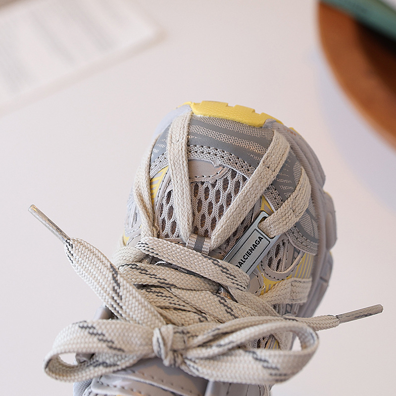 Pantofi sport pentru copii, unisex, partea superioară din microfibră piele cu plasă, talpă EVA, închidere Velcro, toamnă 2025