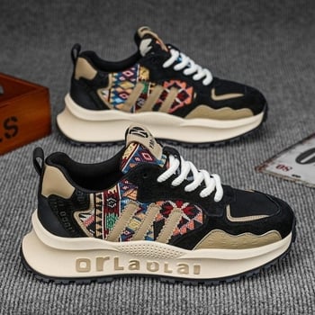 Férfi sportcipő vastag talppal, alacsony felső rész, textile felsőrész hálós mintával, belső háló és textil talptalp, fűzővel záródó, injektált talp, kerek orr