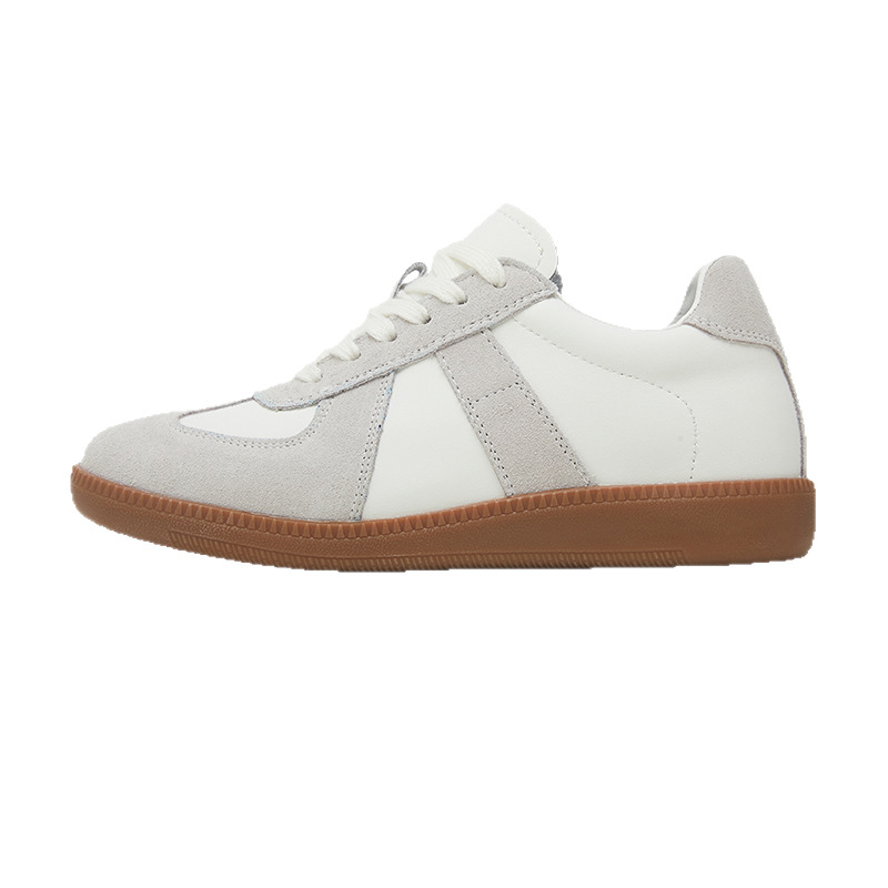 Унисекс кожени маратонки с вътрешно повдигане на подметката, ретро стил, гумена подметка