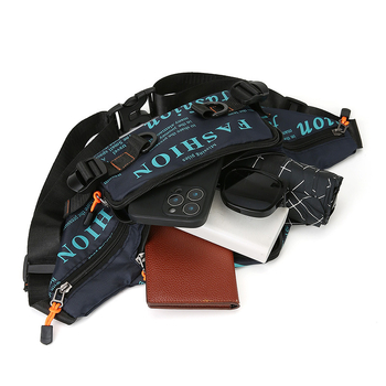 Мъжка чанта за гърдите — урбан стил, нейлон, дишаща, принт с букви, подплата полиестер (урбан стил; нейлон; дишаща; принт с букви; подплата полиестер)