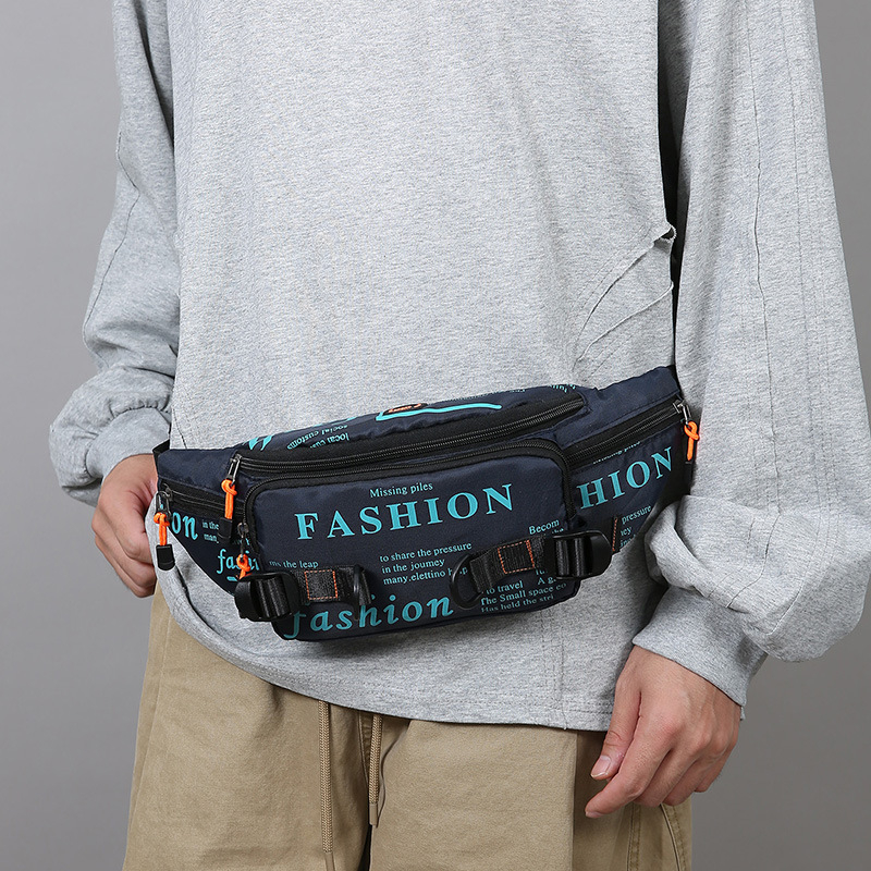 Мъжка чанта за гърдите — урбан стил, нейлон, дишаща, принт с букви, подплата полиестер (урбан стил; нейлон; дишаща; принт с букви; подплата полиестер)