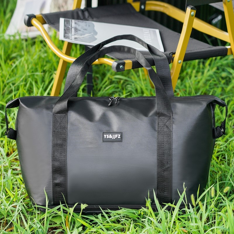 Унисекс пътна чанта с голям капацитет и печатано лого, чанта за рамо за кратки пътувания и бизнес пътувания, Oxford плат, 20–35 л, износоустойчива, подплата полиестер