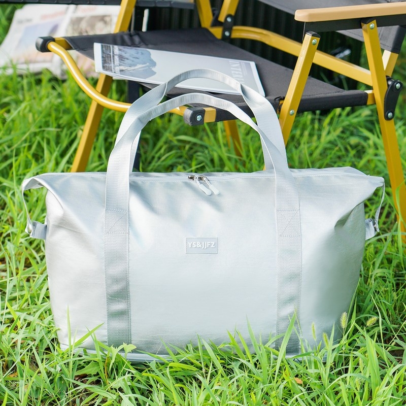 Унисекс пътна чанта с голям капацитет и печатано лого, чанта за рамо за кратки пътувания и бизнес пътувания, Oxford плат, 20–35 л, износоустойчива, подплата полиестер