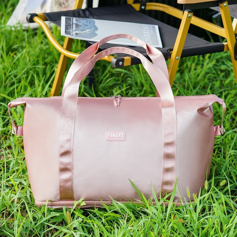 Унисекс пътна чанта с голям капацитет и печатано лого, чанта за рамо за кратки пътувания и бизнес пътувания, Oxford плат, 20–35 л, износоустойчива, подплата полиестер