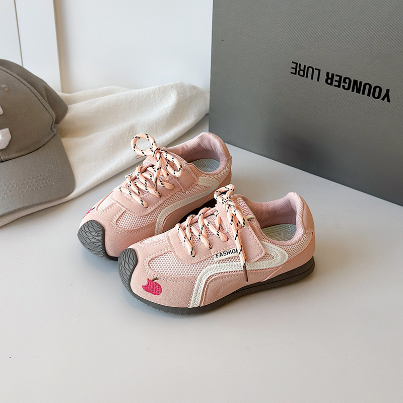 Dječje tenisice za trening s prozračnim gornjim dijelom od umjetne kože, gumom na potplati, Velcro zatvarač, unisex – svakodnevne tenisice za unutarnje korištenje