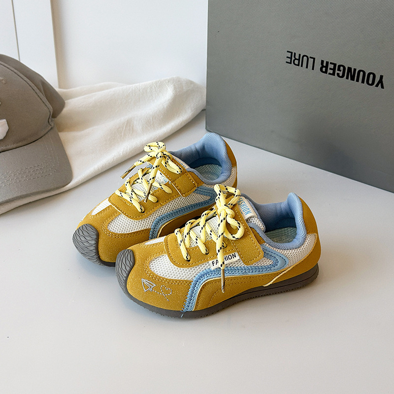 Dječje tenisice za trening s prozračnim gornjim dijelom od umjetne kože, gumom na potplati, Velcro zatvarač, unisex – svakodnevne tenisice za unutarnje korištenje