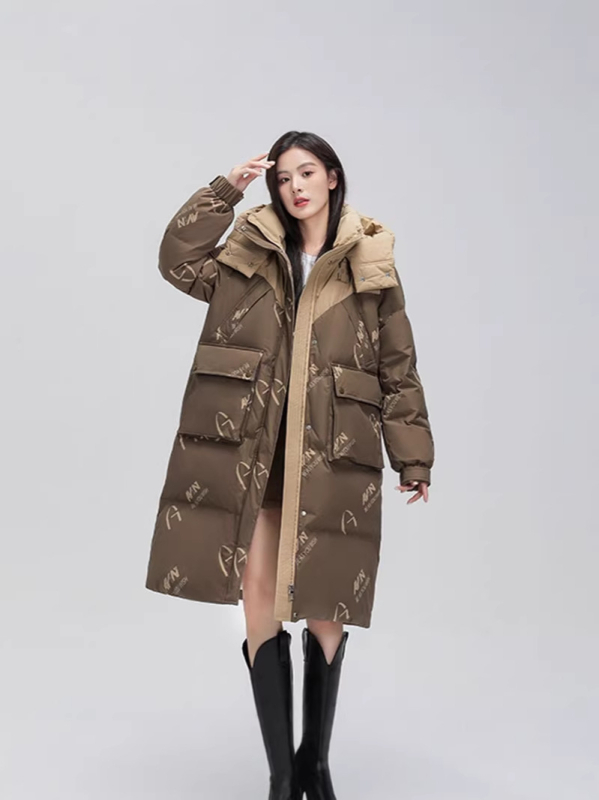 Дамско яке с пух средна дължина, пух 86-90% съдържание, 201-300 г пух, полиестер, цип, полуотворена яка, зимен сезон 2025