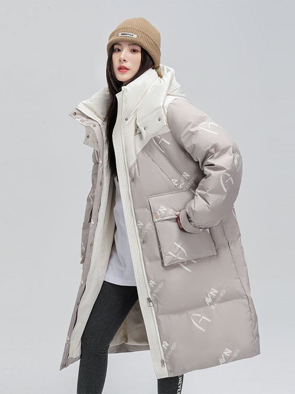 Дамско яке с пух средна дължина, пух 86-90% съдържание, 201-300 г пух, полиестер, цип, полуотворена яка, зимен сезон 2025