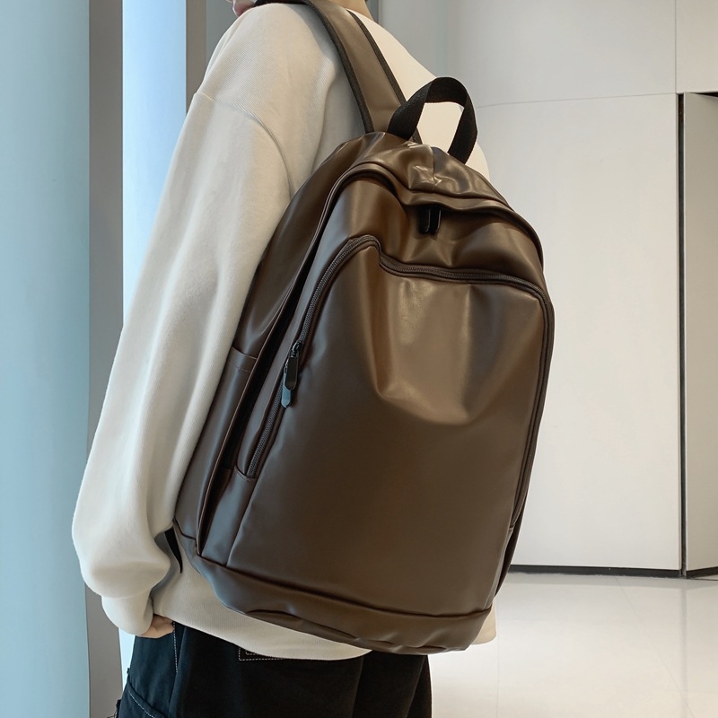 PU кожена раница, модел TR773, затваряне с цип, вертикална квадратна форма, триизмерна външна торба