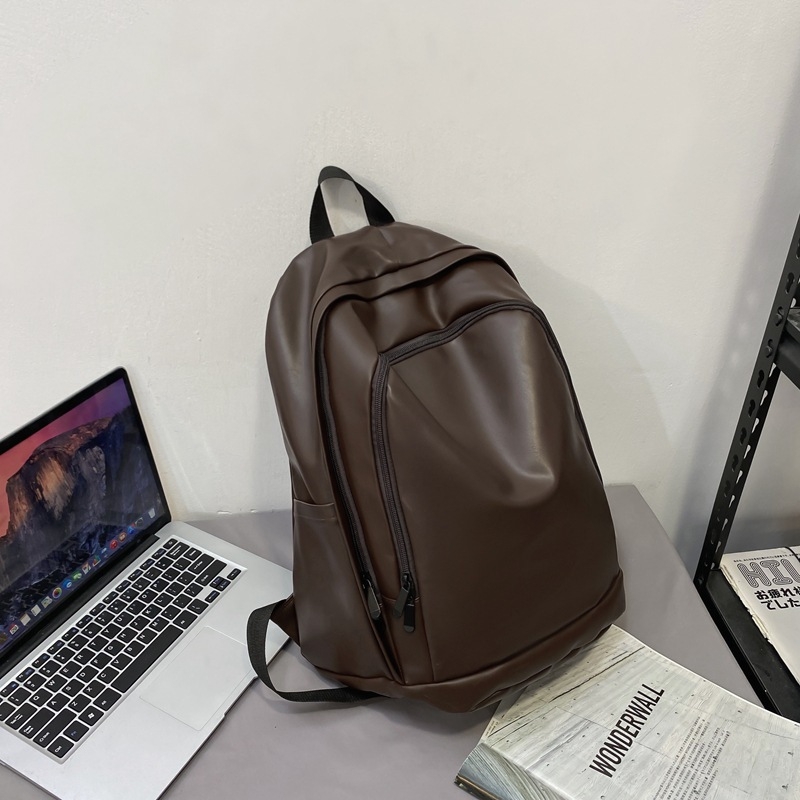 PU кожена раница, модел TR773, затваряне с цип, вертикална квадратна форма, триизмерна външна торба