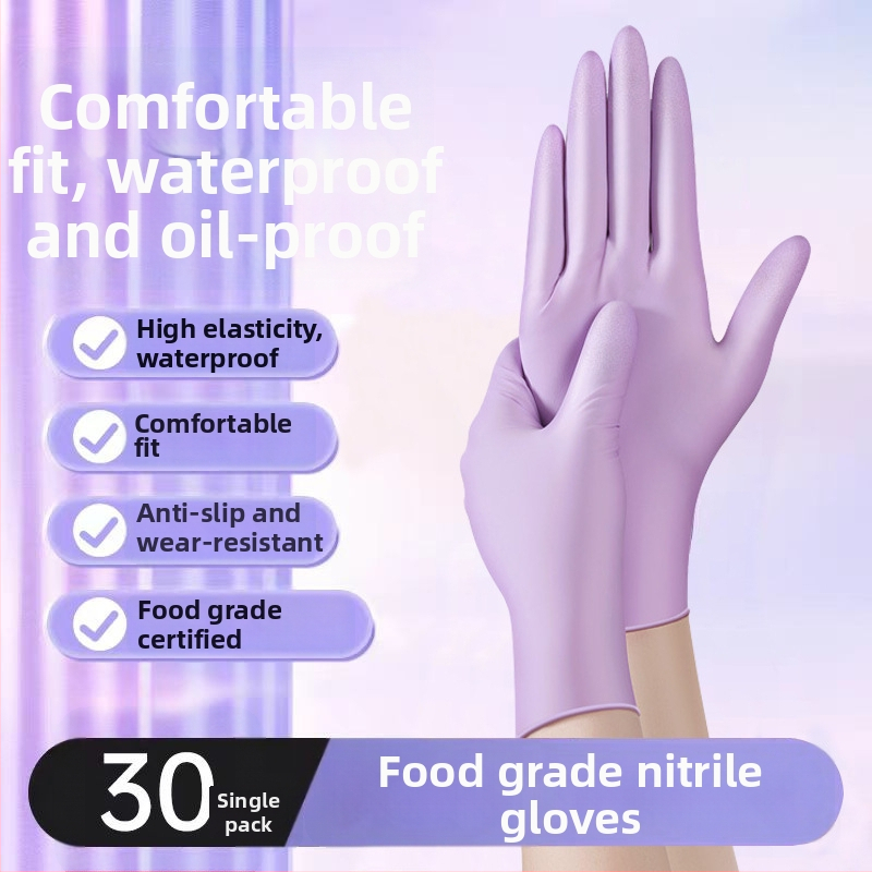 Nitrilové jednorázové rukavice, hrubé, vodotesné, na upratovanie v kuchyni a umývanie riadu, dĺžka 29 cm