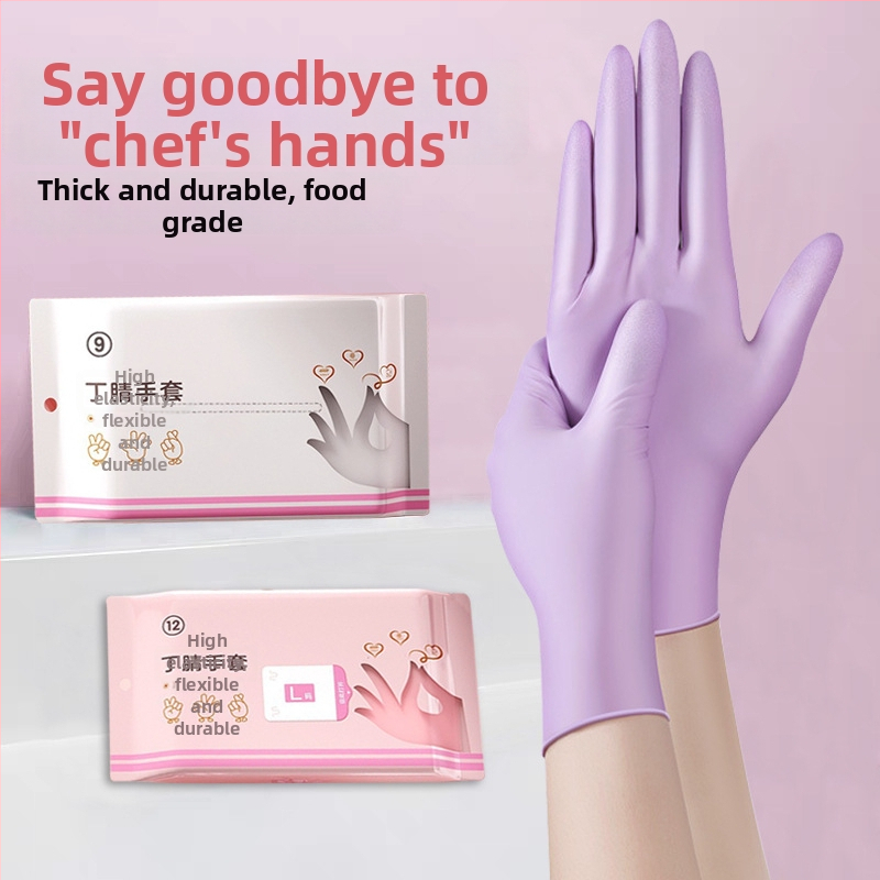 Nitrilové jednorázové rukavice, hrubé, vodotesné, na upratovanie v kuchyni a umývanie riadu, dĺžka 29 cm