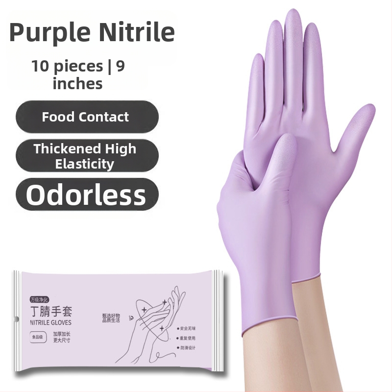 Nitrilové jednorázové rukavice, hrubé, vodotesné, na upratovanie v kuchyni a umývanie riadu, dĺžka 29 cm