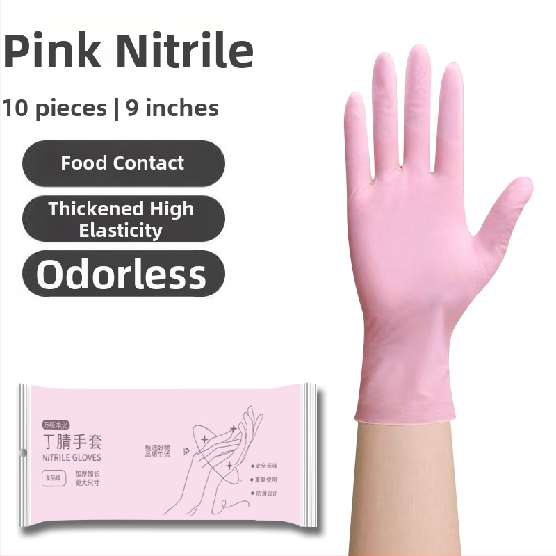 Nitrilové jednorázové rukavice, hrubé, vodotesné, na upratovanie v kuchyni a umývanie riadu, dĺžka 29 cm