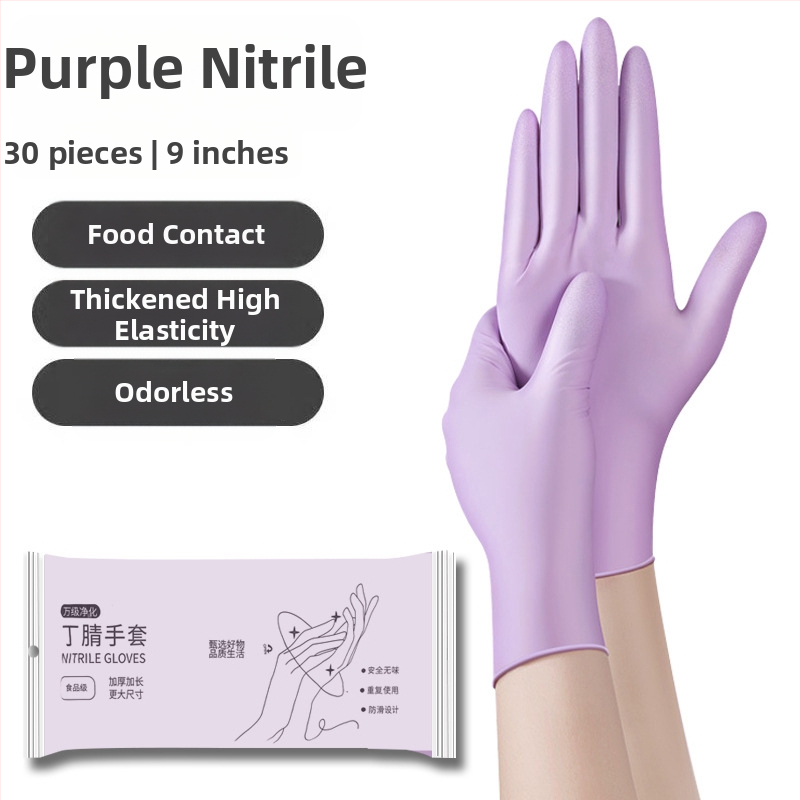 Nitrilové jednorázové rukavice, hrubé, vodotesné, na upratovanie v kuchyni a umývanie riadu, dĺžka 29 cm