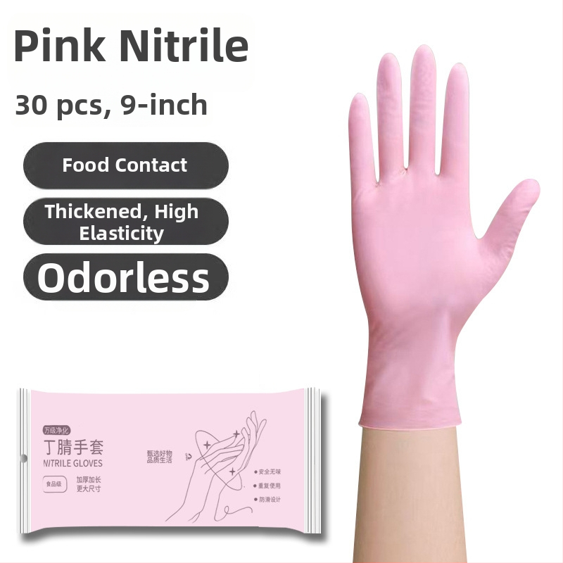 Nitrilové jednorázové rukavice, hrubé, vodotesné, na upratovanie v kuchyni a umývanie riadu, dĺžka 29 cm