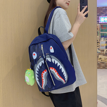 Ženski ruksak u street styleu s grafikom ajk graffita, velik kapacitet za učenike i studente (Nylon; vodootporan; zatvarač; džep za laptop; unutarnji džepovi za telefon, ID i kameru)