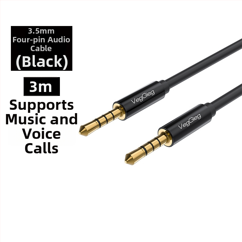 Weige 3.5 mm AUX audio kábel pre digitálne zariadenia, zlatý povrch, meď so smaltovaným jadrom, CE certifikát