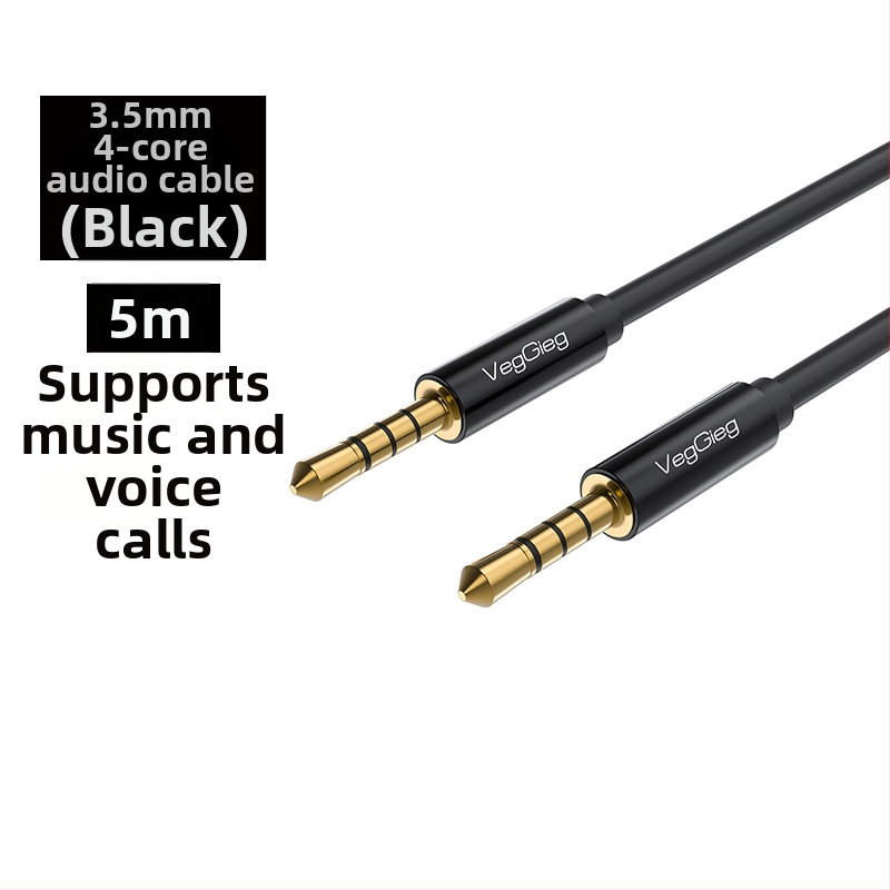 Weige 3.5 mm AUX audio kábel pre digitálne zariadenia, zlatý povrch, meď so smaltovaným jadrom, CE certifikát