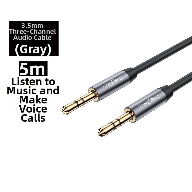 Weige 3.5 mm AUX audio kábel pre digitálne zariadenia, zlatý povrch, meď so smaltovaným jadrom, CE certifikát