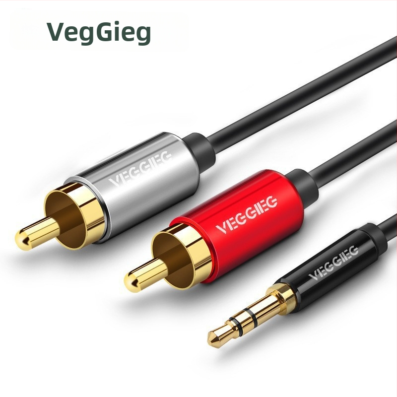 Weige 3.5 mm AUX audio kábel pre digitálne zariadenia, zlatý povrch, meď so smaltovaným jadrom, CE certifikát
