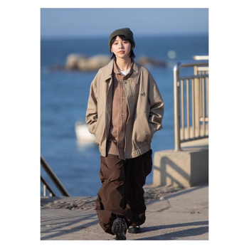 PU kožna jakna, slobodan kroj, ovratnik, jednostruko zatvaranje, za muškarce, proljeće i jesen