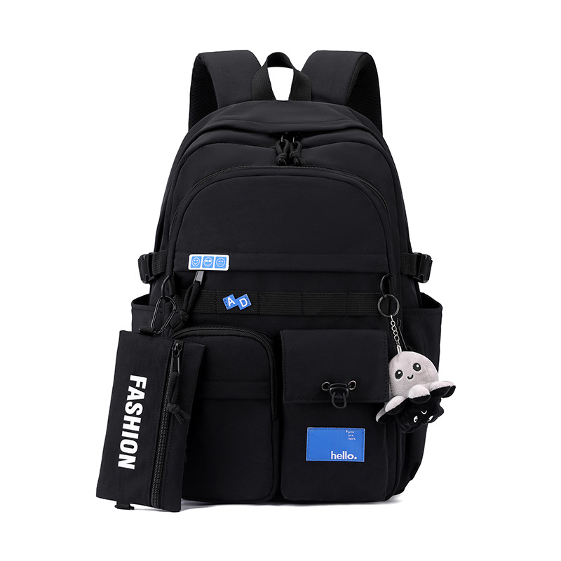 Natural Fish unisex ranac za učenike srednjih škola, lagan materijal Oxford, velik kapacitet, naramenice s zračnim jastučićem, otporan na habanje, uzorak s brojevima, opušten stil putovanja