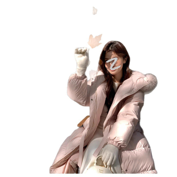 Geacă de damă cu glugă din puf de rață alb, lungă, croială Slim, umplutură 101–200 g, 86–90% puf alb de rață, guler din blană artificială, iarnă 2025