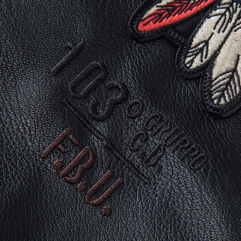 Muška PU kožna jakna, uski kroj, stojeći ovratnik, prednji zip, izvezeni detalji