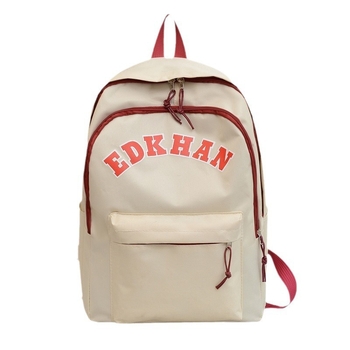 Platneni školski ruksak s natpisom slova, velika zapremina 20–35 L, zakrivljene naramenice, podstava od poliestera, za školu