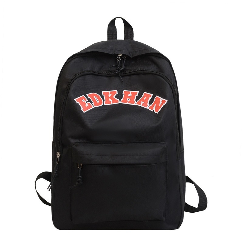 Platneni školski ruksak s natpisom slova, velika zapremina 20–35 L, zakrivljene naramenice, podstava od poliestera, za školu