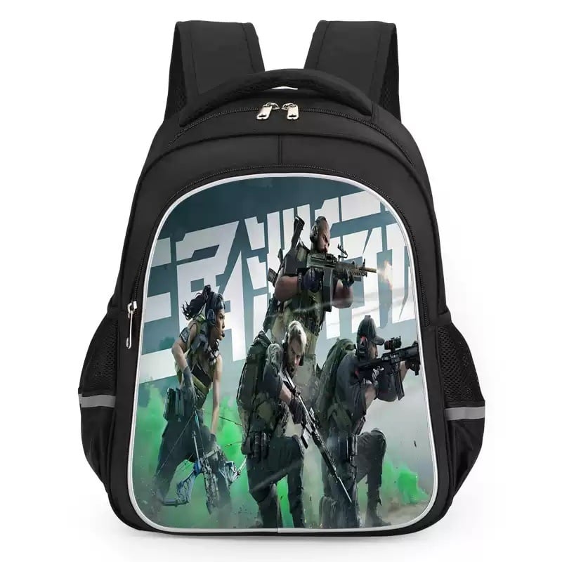 Unisex školska torba Delta Action s motivom zmaja, velika kapaciteta, vanjski poliester, unutarnja podstava od najlona, zakrivljene naramenice, za razrede 5–6