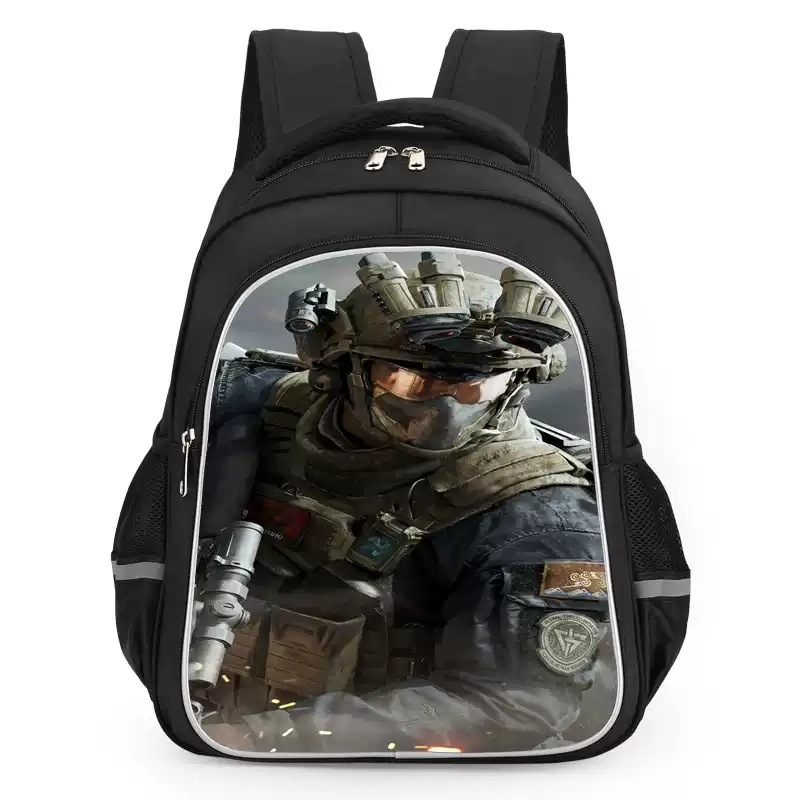 Unisex školska torba Delta Action s motivom zmaja, velika kapaciteta, vanjski poliester, unutarnja podstava od najlona, zakrivljene naramenice, za razrede 5–6