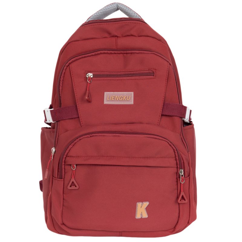 Školska torba s velikim kapacitetom i višestrukim odjeljcima – vanjski najlon, podstava od poliestera, zakrivljene naramenice, unisex, za srednjoškolce, ljeto 2025, Ts-0918