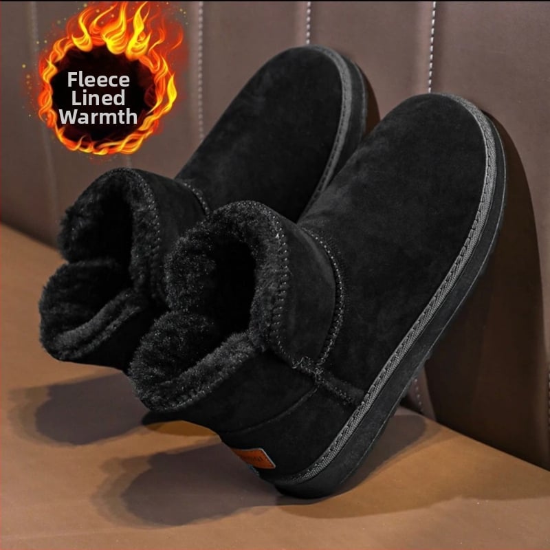 Снежни ботуши, горна част от велур, подплатени с овча вълна, подметка от пенеста гума, casual стил (държи топло)