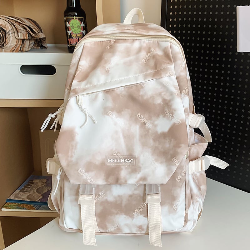 Djevojački najlon ruksak za školu, prozračan, moderan jednofarbeni stil, podstava poliester, proljeće 2024