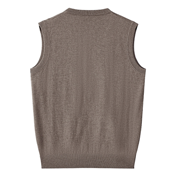Vesta din lână pentru bărbați, fără mâneci, tricot jacquard, decolteu în V, 30-35% lână, toamnă