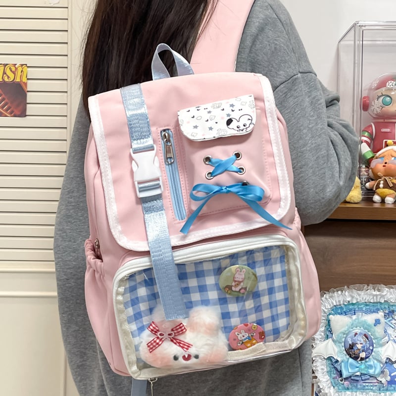 Školska torba u japanskom stilu za djevojke, lagana najlon torba, otporna na habanje, crtić stil, zakrivljene naramenice, za srednjoškolke