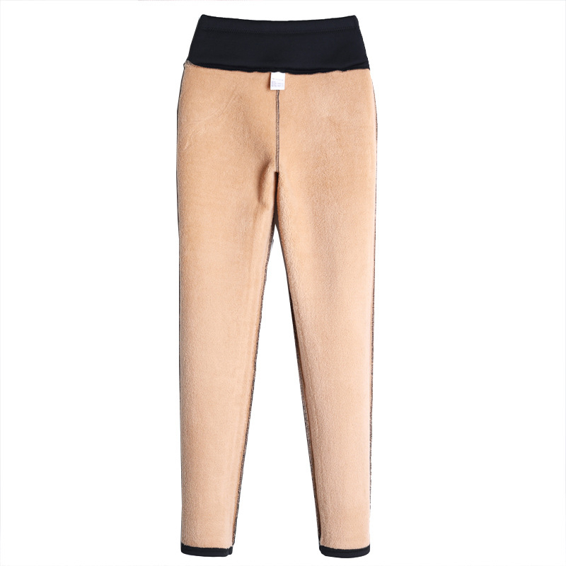 Ženske debeli flis leggings s visokim strukom, tople, 80–90% poliester