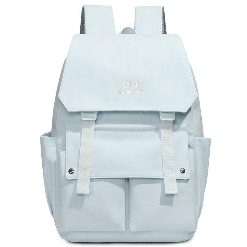 Unisex nylon ruksak za srednju školu, lagan, velikog kapaciteta, zakrivljene naramenice, ergonomska zaštita kralježnice, gradski minimalistički stil